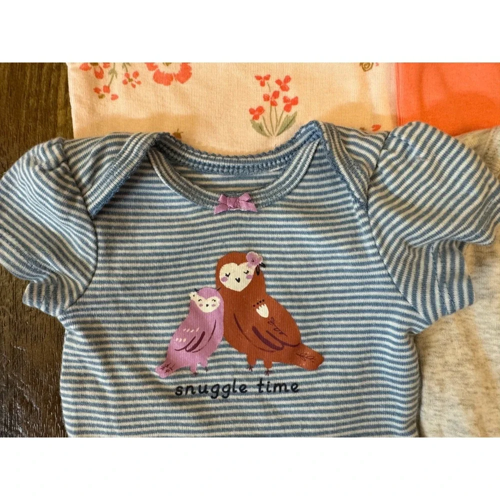 Carters Baby Girl Newborn Outfits Tee Shirts Bodysuits Clothes Smile Snuggles‎